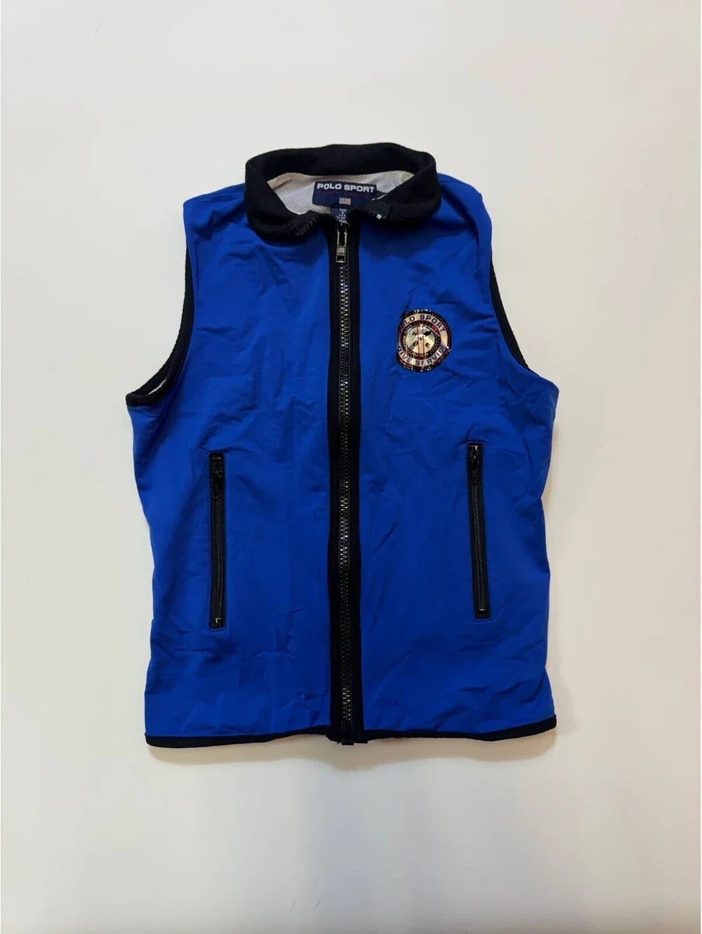 Polo Sport Ralph Lauren Mens M Blue Dive Service Full Zip Vest USA Made